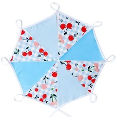 32Ft Blue Gingham Cheery Pennant Banner Fabric Triangle Flag Garland Streamer…