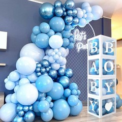 Baby Shower Decorations for Boy – Navy Blue Baby Blue Different Sizes Light B…