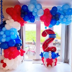 Red White and Blue Balloons 60pcs, 4th of July Patriotic Balloons Red Dark Li…