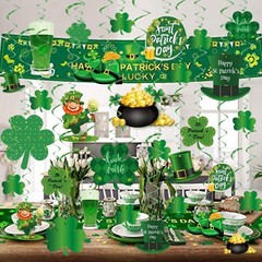 St. Patrick’s Day Party Decorations,30 Pcs Irish Shamrock St. Patrick’s Day H…