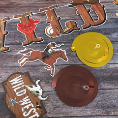 Western Cowboy Party Decorations Banners Hanging Swirls Yee Haw Wild West 26Pc
