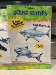 Lot Of 2 Amscan Scene Setters Giant Decorations Sharks Whales Dolphins