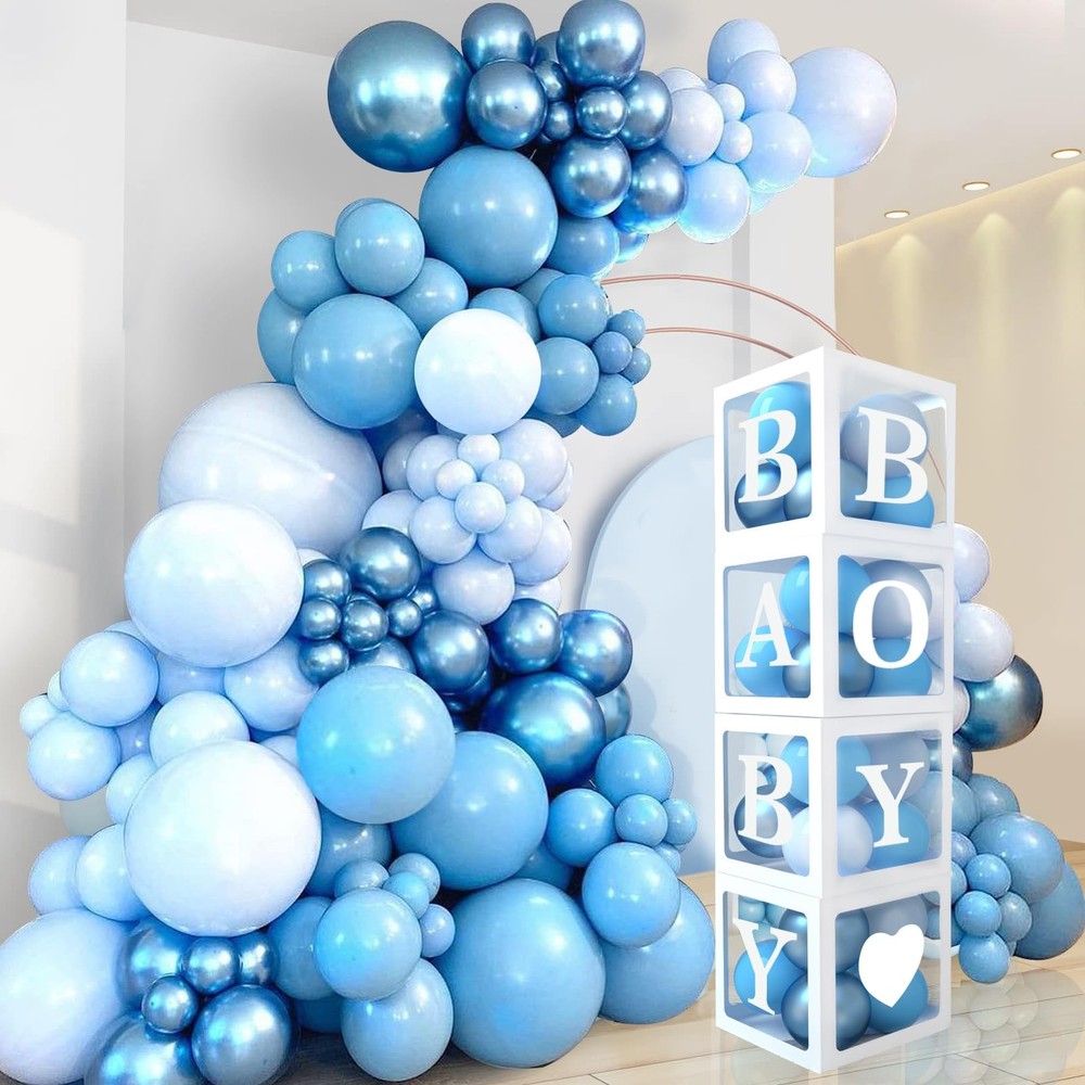 Baby Shower Decorations for Boy – Navy Blue Baby Blue Different Sizes Light B…