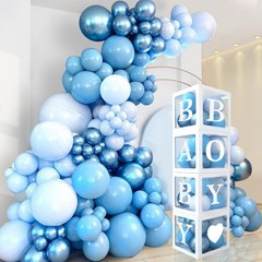 Baby Shower Decorations for Boy – Navy Blue Baby Blue Different Sizes Light B…