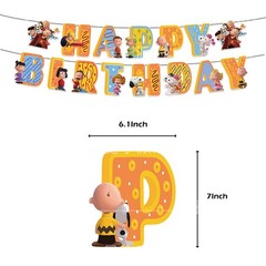 Snoopy Kid Happy Birthday Banner Balloons Cake Toppers Birthday Party Decoration