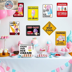 Wernnsal Ice Cream Party Decorations – 9PCS Ice Cream Sign Birthday Party Decora