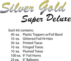 Super Deluxe New Year’S Assortment for 100 Guests – Black, Gold and Silver Party