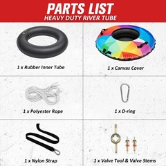 River Tube, 48» Heavy Duty River Float Tube with Commercial Inner Tube, Prem…