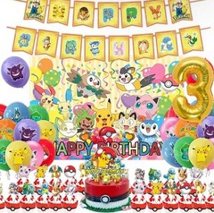 140pc Party Pokemon Birthday Decoration Pikachu Costume Party Supplies Balloons