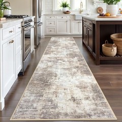 IOHOUZE Abstract Runner Rug 3′ x 12′ (Runner), Gold/Yellow/Brown/Beige/White