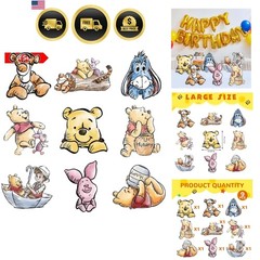 Baby Shower Decoration Large Cute Bear Cutouts with Stand 12 Inches 9 Pack