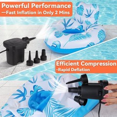 New Inflatable Pool Floaties Adult with 50W Air Pump Heart Shape Float Chair Cup