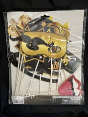 Forum Novelties 30th Birthday Black & Gold Photo Booth Accessories Kit 12 Count