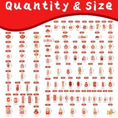 176 Pcs Lunar New Year Decorations 2026 – Red Lanterns, Gold Ornaments, Spring F