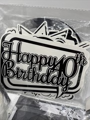 Holkcog Black 40th Birthday Party Kit Decoration for Women, Black Forty Birthday