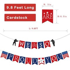 ANFEST Veterans Day Backdrop Banner, Military Going Away Party Decorations, W…
