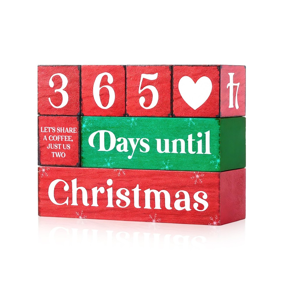 365 Days Christmas Countdown Wooden Tiered Tray Decor Activities Dice Gifts