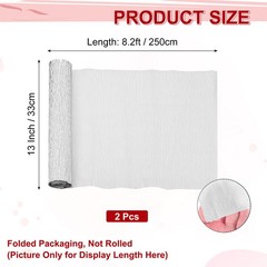 2pcs Crepe Paper Roll Crepe Paper Decoration 8.2ft 13 Inch Silver