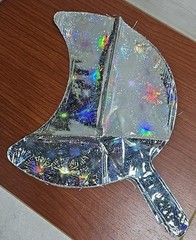 11in Holographic Moon Shaped Heat Seal Balloons Pack Of 5