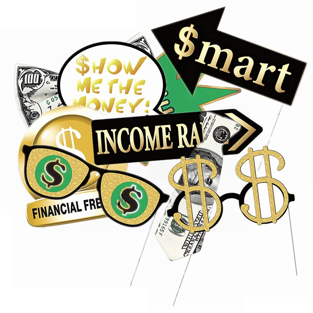 Fun Money Theme Photo Booth Props Dollar Theme Selfie Props for Birthday Wedd…
