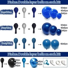 Pinbra Navy Blue Black Balloon Garland Double Stuffed Dark Royal Blue Balloon