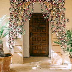 2Pcs 16.4Ft Flower Garland Artificial Rose Vines for Bedroom, Cute Fake Hanging