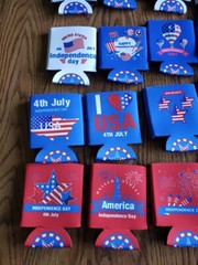 4th Of July 16 Cooler Sleeves for Cans Bottles Independence Day Cover Patriotic