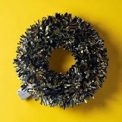 Graduation Wreath Metallic Black Gold Silver 17 Inch New