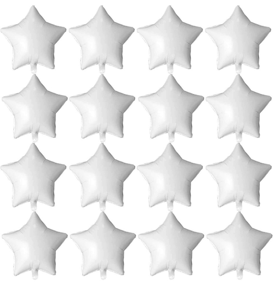 18″ Gray Star Balloons 20 Pack Foil Balloons Mylar Balloons for Baby Shower