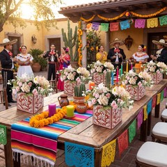 Mexican Party Centerpiece Boxes Cinco de Mayo Wedding Table Decorations 6pc