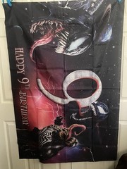 Happy 9th Birthday Fabric Banner Venom 3×5 Feet