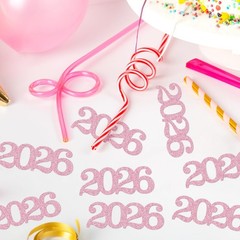 Pink Table Confetti Class Of 2026 Graduation Decorations 5.4×3.8 Inch 24 PCS