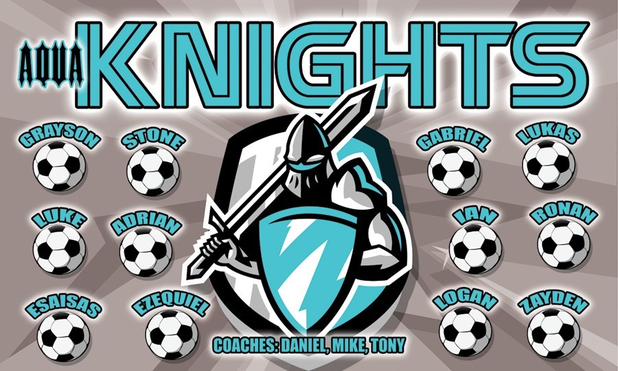 KNIGHTS – Soccer Team Banner – (3ft x5ft) Your Team Name and Custom Design