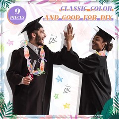 9 PCS Grad Candy Lei Making Kit 524 ft Plastic Tubing Clear Bag 8 Roll Ribbon