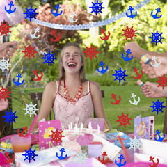 Confetti Glitter Table Decorations 1.5oz Red Blue White Anchor Rudder Party Mix