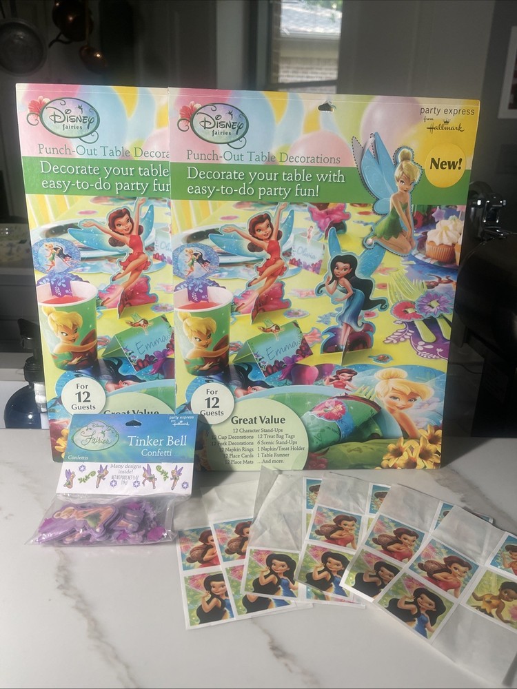Disney Fairies Punch-Out Table Decorations Party Express From Hallmark Lot of 2