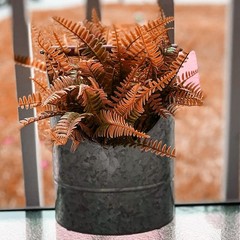 24 Bundles Fall Artificial Boston Fern Plants Bushes Orange