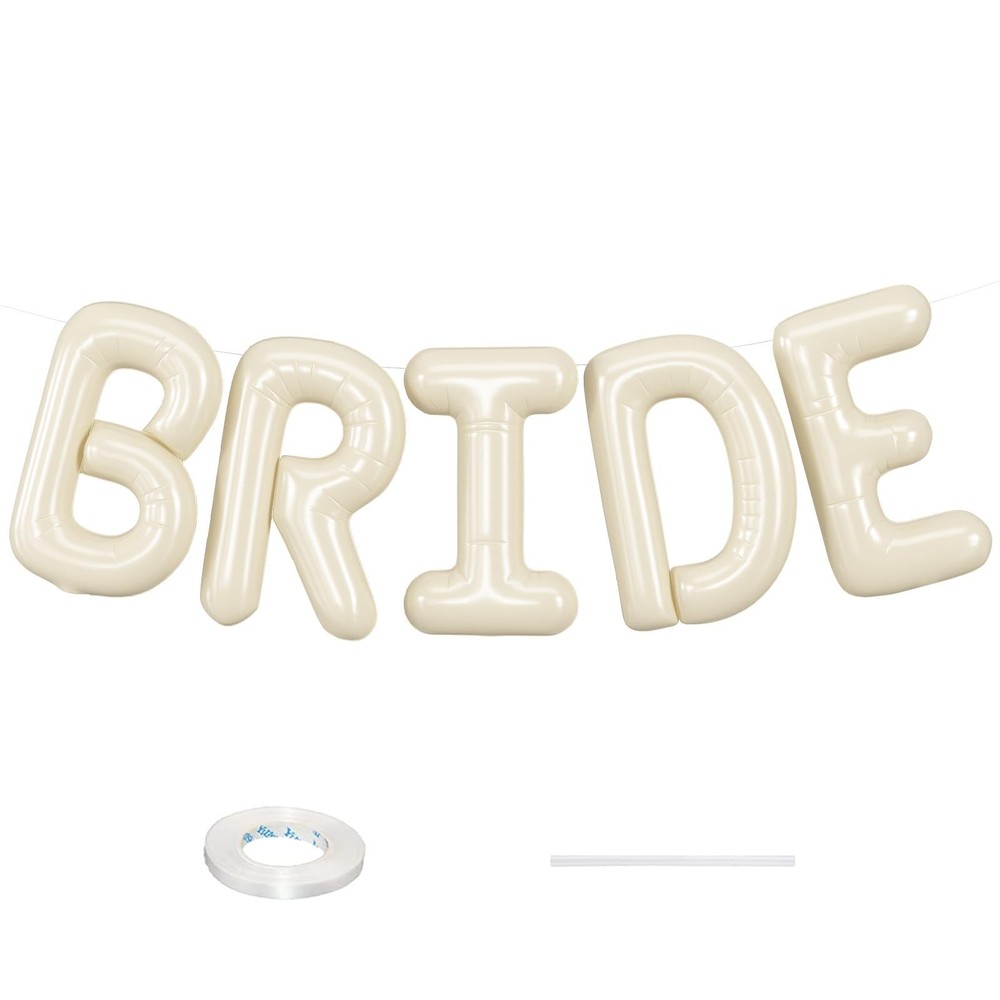 BRIDE Balloons Bachelorette, 16 inch Beige Bride Balloons for Bachelorette Pa…