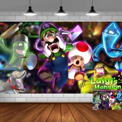 Luigi’s Mansion Party Supplies Backdrop Banner Poster Vinyl 5x3FT Birthday Gift