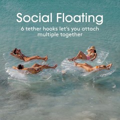 FUNBOY Giant Super Clear Chaise Lounger Pool Float, 12 Person Size