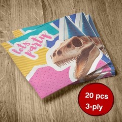 Dino skeleton napkins 3 ply multicolored 20 pack