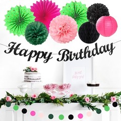 Hot-Pink Orange Fall Birthday Party-Decorations 21pcs Autumn Women Peach Happy