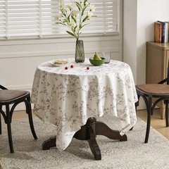 OMMATO Table Cloth Square Floral Tablecloth Farmhouse Vintage French Rustic Brow