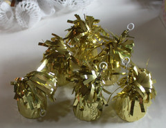Gold Balloon Weights, Sealed Pack of 12 Metallic Foil