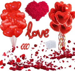 50 6-inch red Heart Balloons Latex，18-inch 10Pcs red Heart Balloons Foil ，42-…