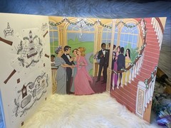 Golden Bride Groom Paper Doll Cardboard Reception Garden Display 1981 Party