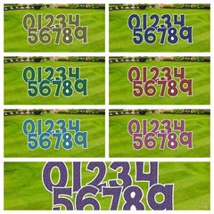24” Solid Numbers Set, 10pc Yard Art in KG Font, Includes Stakes