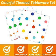 96 Pcs Floral Polka Dot Tableware Set – Perfect for Birthdays and Weddings