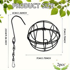 2PC Outdoor Iron Bird Feeder Hollow Design for Garden Balcony Yard Feeding