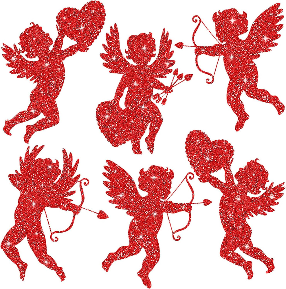 Outus 12 Pieces Valentine Large Cupid Cutouts 11 Inches Printed Paper Cutout Gia